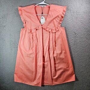 NEW English Factory Mary Dress Medium V-Neck‎ Pullover Orange